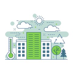 Green energy concept website illustration design 4