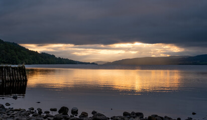 Fototapeta na wymiar Loch Rannoch at Sunset