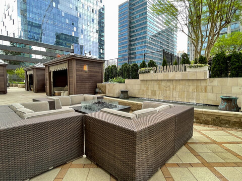The Paramount Condominium outdoor lounge area in the Buckhead district of Atlanta, GA.