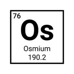 Osmium chemical periodic element icon. Chemistry osmium laboratory science vector sign