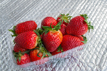 Fresh strawberries in a basket