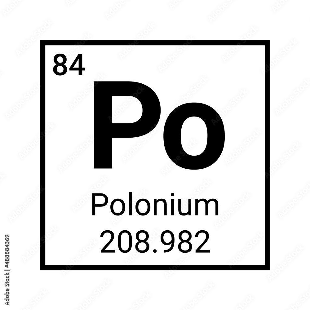 Wall mural polonium chemistry element mass chemical education science atom symbol - Wall murals