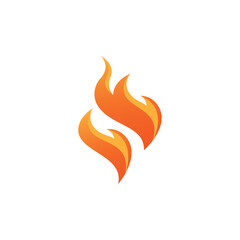 simple fire logo vector orange color