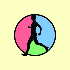 jogging run workout morning sport logo design