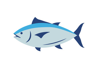 Tuna fish logo icon outline illustration. Salmon tuna fish line icon seafood logo