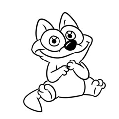 Obraz na płótnie Canvas Cat sitting smile parody animal character illustration cartoon contour coloring