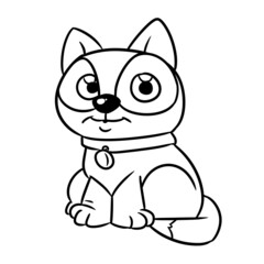 Kitten toy character animal illustration cartoon contour coloring