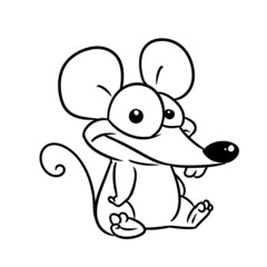 Little mouse character animal illustration cartoon contour coloring