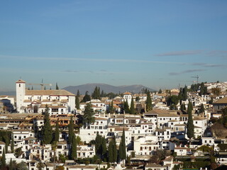 Fototapeta na wymiar [Spain] The cityscape of The Albaicín from seen The Alhambra (Granada)
