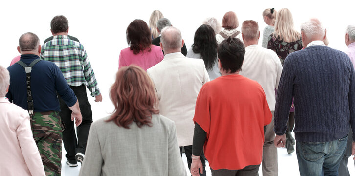 People Walking Away - Isolated Over A White Background