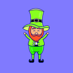 Cute cartoon Patrick in vector illustration. Isolated character vector. Flat cartoon style