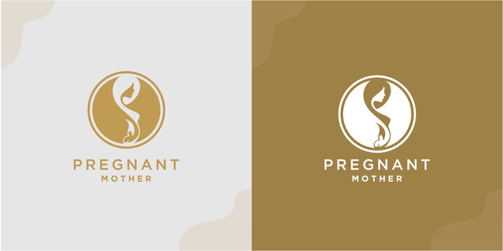 Pregnant mother logo design vector