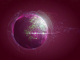 2d illustration global network digital background