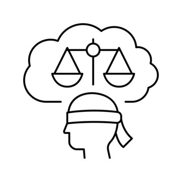 law philosophy line icon vector illustration