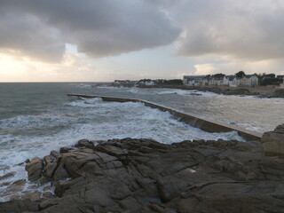 The granite coast of Batz-sur-mer. Autumn 2021, France.