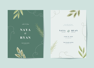 Obraz premium Beautiful minimalist wedding invitation template