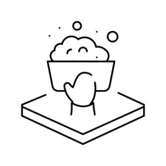 hand wash only fabrics properties line icon vector illustration