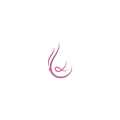 Breast cancer ribbon illustration icon