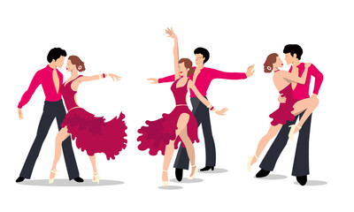 Naklejka premium Latin Couple Dancer Clipart Design