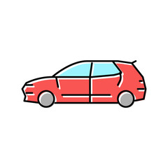 hatchback car color icon vector illustration