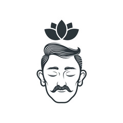 illustration of calm, meditation icon, vector art.