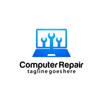 Computer repair logo design template