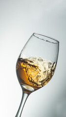 white wine  on the white background