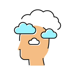 dreaming philosophy color icon vector illustration