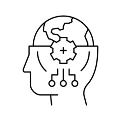 world knowledge line icon vector illustration