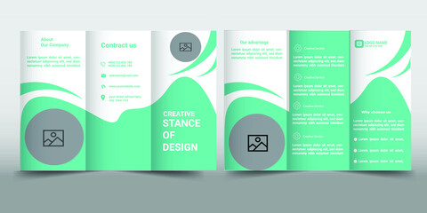 Tri-fold brochure design.corporate business template for tri-fold flyer. Creative concept 3 folded flyer or brochure.Vector triple folding brochure for business and advertising.