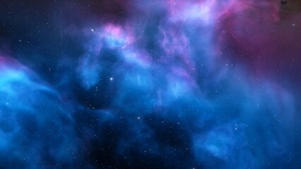 nebula gas cloud in deep outer space, science fiction illustrarion, colorful space background with stars 3d render