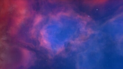 nebula gas cloud in deep outer space, science fiction illustrarion, colorful space background with stars 3d render