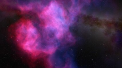nebula gas cloud in deep outer space, science fiction illustrarion, colorful space background with stars 3d render