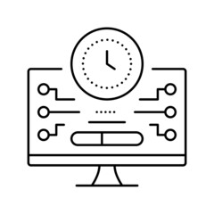 shareware upload line icon vector illustration