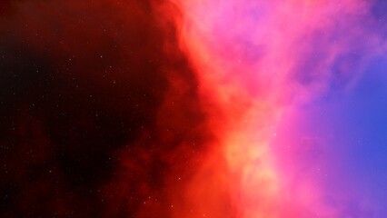 nebula gas cloud in deep outer space, science fiction illustrarion, colorful space background with stars 3d render