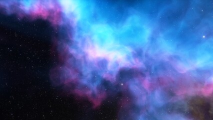 nebula gas cloud in deep outer space, science fiction illustrarion, colorful space background with stars 3d render