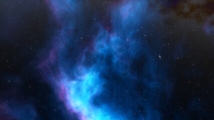 Fototapeta na wymiar nebula gas cloud in deep outer space, science fiction illustrarion, colorful space background with stars 3d render