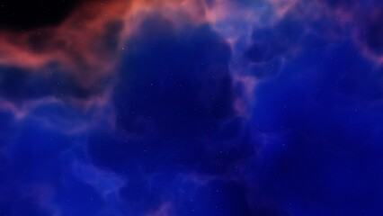 nebula gas cloud in deep outer space, science fiction illustrarion, colorful space background with stars 3d render