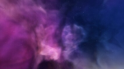 nebula gas cloud in deep outer space, science fiction illustrarion, colorful space background with stars 3d render