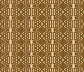 Japanese Classic Hexagon Line Vector Seamless Pattern