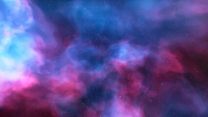 nebula gas cloud in deep outer space, science fiction illustrarion, colorful space background with stars 3d render