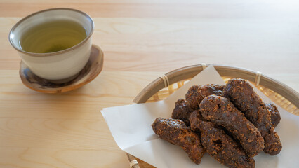 かりんとう　”Japanese deep fried brown sugar snack”
