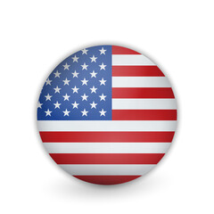 USA Flag Round Glossy Icon