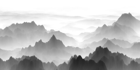 mountains in the morning