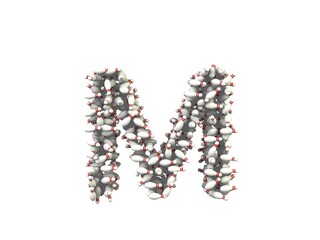 Bowling Pin Themed Font Letter M
