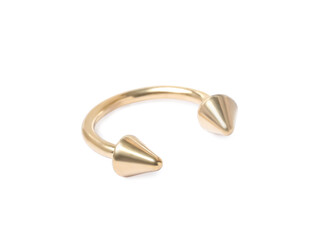 Piercing jewelry. Circular barbell isolated on white