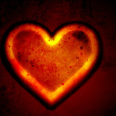 abstract red heart grunge background