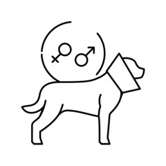 spaying and neutering pet line icon vector illustration