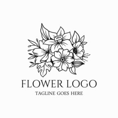flower logo vector, floral design icon illustration