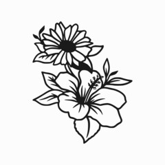 Flower design vector, flower icon art illustration